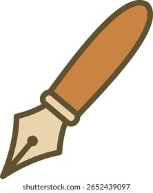 Classic Fountain Pen Minimal Illustration Design