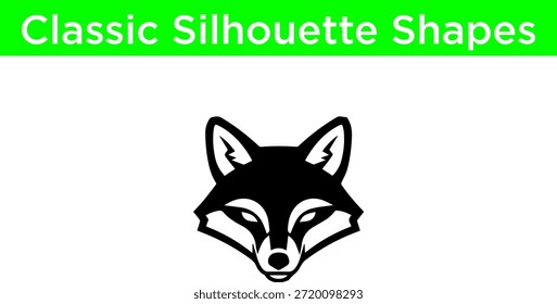 Classic fox silhouette Vector White Background