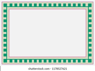 Classic frame of green and gray squares.