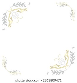 Classic frame, lines and planes in grey and beige color