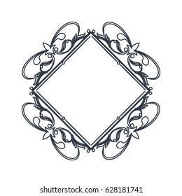 classic frame polygon crest heraldic decoration blank