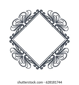 classic frame polygon crest heraldic decoration blank