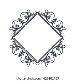 classic frame polygon crest heraldic decoration blank