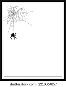 Marco clásico. En el marco de una araña sobre el tema de la telaraña de Halloween. Por tu diseño.