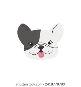 Classic French bulldog vector. Cute cartoon french bulldog puppy isolated 