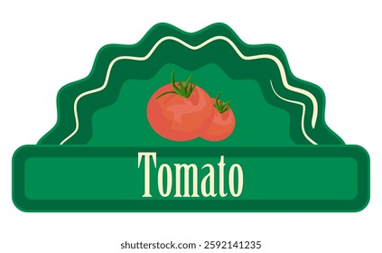Classic fresh tomato label. Vegetable printed sticker.