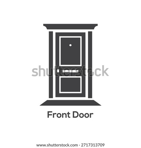 Classic Front Door Icon, Elegant Home Entrance Symbol for Architecture, Real Estate Branding, Security Access and Interior Design Concepts

