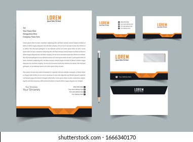 Classic full stationery template design. Documentation for business