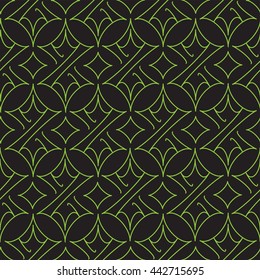 Classic fun pattern yellow on lime green on black background