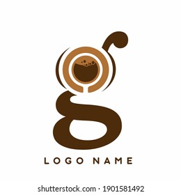 classic g initial letter with coffee cup sign logo vector template