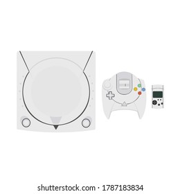 Classic Game Console with game controller set vektor illustration.