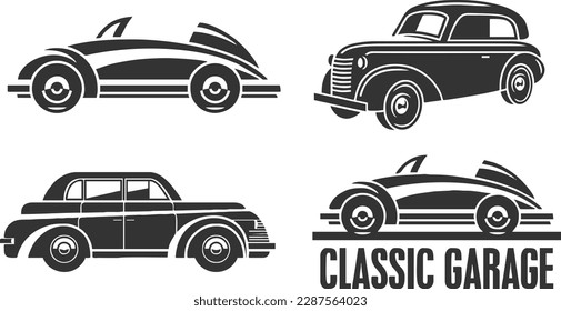 CLASSIC GARAGE (CAR) VECTOR BLACK