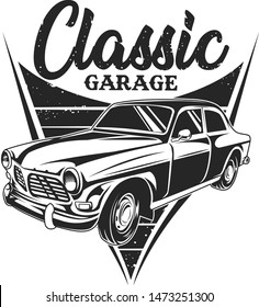 Classic Garage fot Vintage Cars Emblem