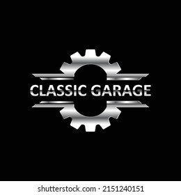 classic garage modification retro gear logo