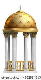 Gazebo clássico com cúpula e colunas