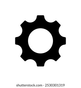 Classic gearwheel icon on transparent background