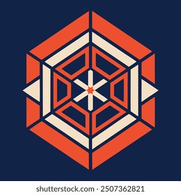 classic geometric pattern in a modern, minimalist style.