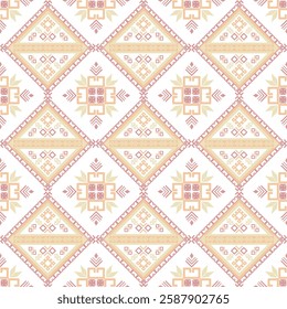 Classic Geometric Pattern seamless, motif design on white background for textile, wallpaper, carpet