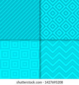Classic geometric patterns vector set. Textile fabric prints, geometric background patterns with diagonal stripes, squares, zigzag chevron and rhombus shapes. Classic patterns design collection.