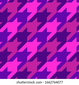 Classic geometric seamless pattern. Houndstooth ornament. Elegant fashion surface print. Mosaic motif. Checkered background. Traditional fabric, textile design. Geo vector abstract wallpaper