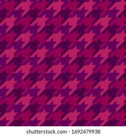 Classic geometric seamless pattern. Houndstooth ornament. Elegant fashion surface print. Mosaic motif. Checkered background. Traditional fabric, textile design. Geo vector abstract wallpaper