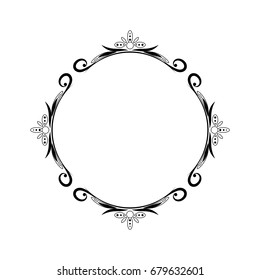 Classic geometric vintage vector black pattern on white background