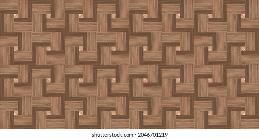 Classic geometric wooden tile pattern. Seamless modern mosaic geometric background. Realistic wooden texture. Template for your design of tile, wallpapers, parquet, fabric, interior design, flooring.