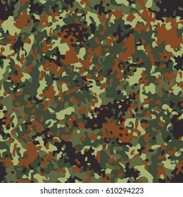 Classic German Flectarn Camouflage seamless patterns. Vector Illustration.