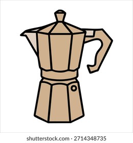 clássico geyser cafeteira vetor arte isolado no fundo branco