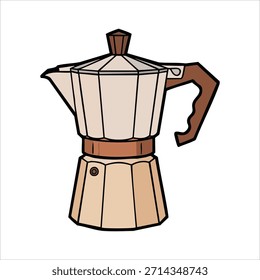 clássico geyser cafeteira vetor arte isolado no fundo branco