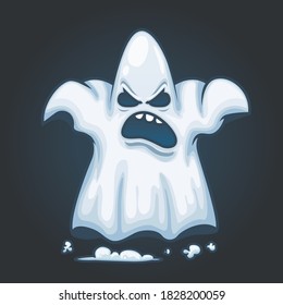 Classic Ghost Cartoon On Dark Background