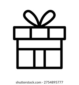 Classic Gift Box Icon for Presents, Celebrations, Holiday Surprises and Special Occasions