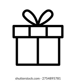 Classic Gift Box Icon for Presents, Celebrations, Holiday Surprises and Special Occasions