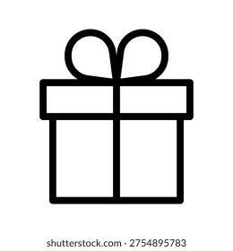 Classic Gift Box Icon for Presents, Celebrations, Holiday Surprises and Special Occasions