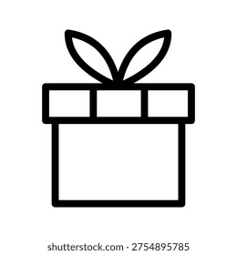 Classic Gift Box Icon for Presents, Celebrations, Holiday Surprises and Special Occasions