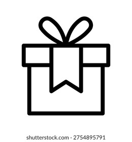 Classic Gift Box Icon for Presents, Celebrations, Holiday Surprises and Special Occasions