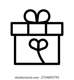 Classic Gift Box Icon for Presents, Celebrations, Holiday Surprises and Special Occasions