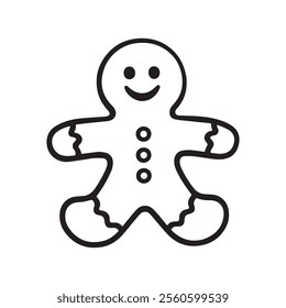 A Classic Gingerbread Man Festive Holiday Icon