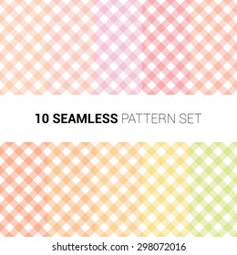 Classic Gingham in Pastel Seamless Pattern Set