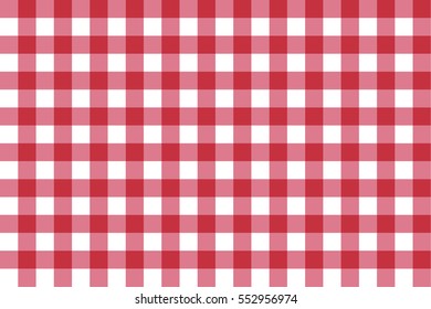 Classic gingham red square village pattern. vector checkerboard (Chequer) seamless pattern for textile, picnic table linen. grpahic illustration