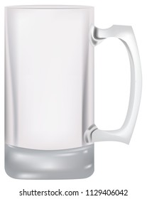 Classic glass empty beer glass. Vector illustration.