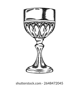 Classic Glass Hand-drawn vintage-style illustration created in engraved sketch outline technique. etching aesthetics, retro packaging, heritage branding, antique books, vintage-themed design projects.