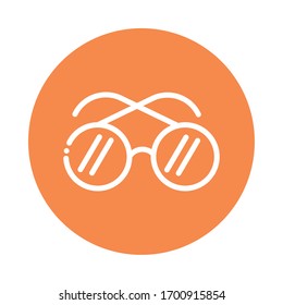 classic glasses block and flat style icon vector illustration design