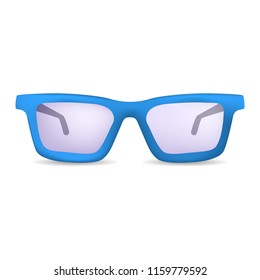 Classic glasses for eyes mockup. Realistic illustration of classic glasses for eyes vector mockup for web design isolated on white background