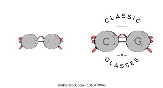 Classic glasses logo, illustration, vector