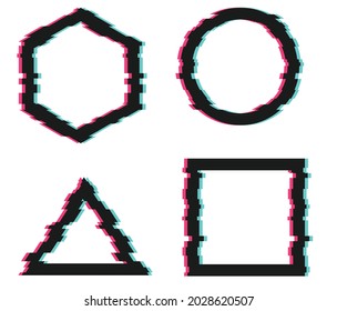 Classic glitch shapes. vector illustration