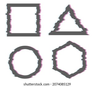 Classic glitch shapes. vector illustration