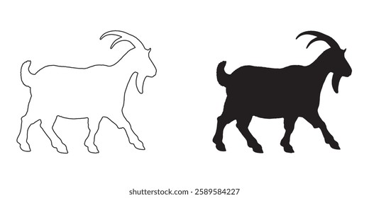 Classic Goat Silhouette - Perfect Goat Vector for Designers

