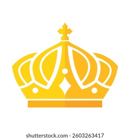 Classic Gold Crown Icon, Ideal for Luxury Designs. Golden Crown Silhouette, Perfect for Elegant Branding.

