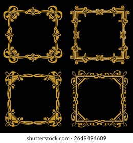 Classic Gold Floral Frames Premium Decorative Set Packs Enduring Beauty